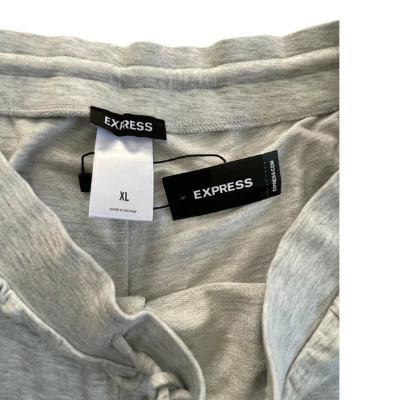 Women’s EXPRESS Super High Waisted Soft Drawstring Shorts Size XL 05 Grey - Picture 7 of 9